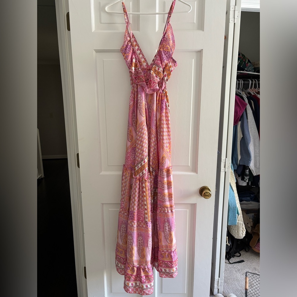 Pink Paisley Maxi Dress from Lisbon, Portugal